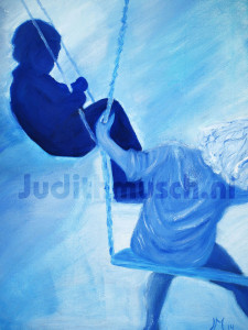 Blue swing schilderij door Judith Musch